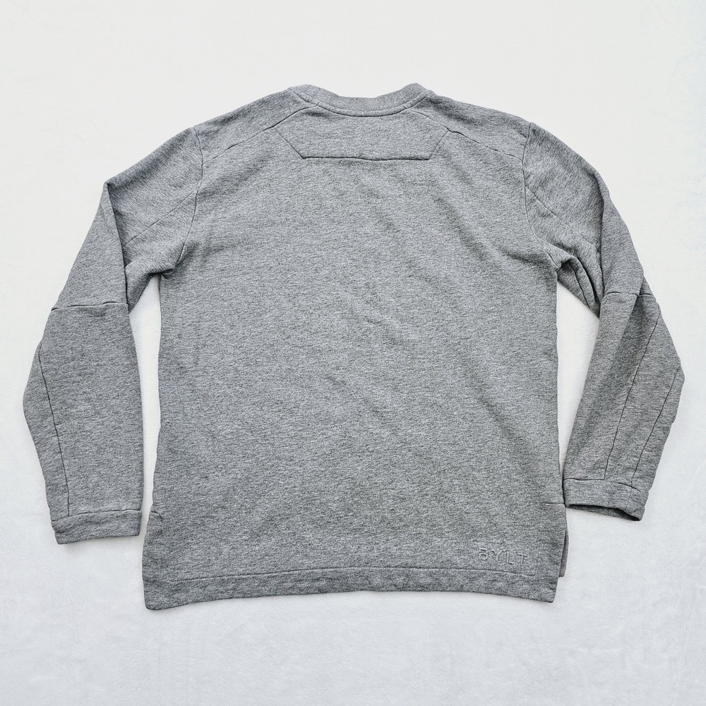 BYLT Sweatshirt Mens Medium Gray Core Crewneck Long Sleeve Pullover Sweater - Picture 3 of 9